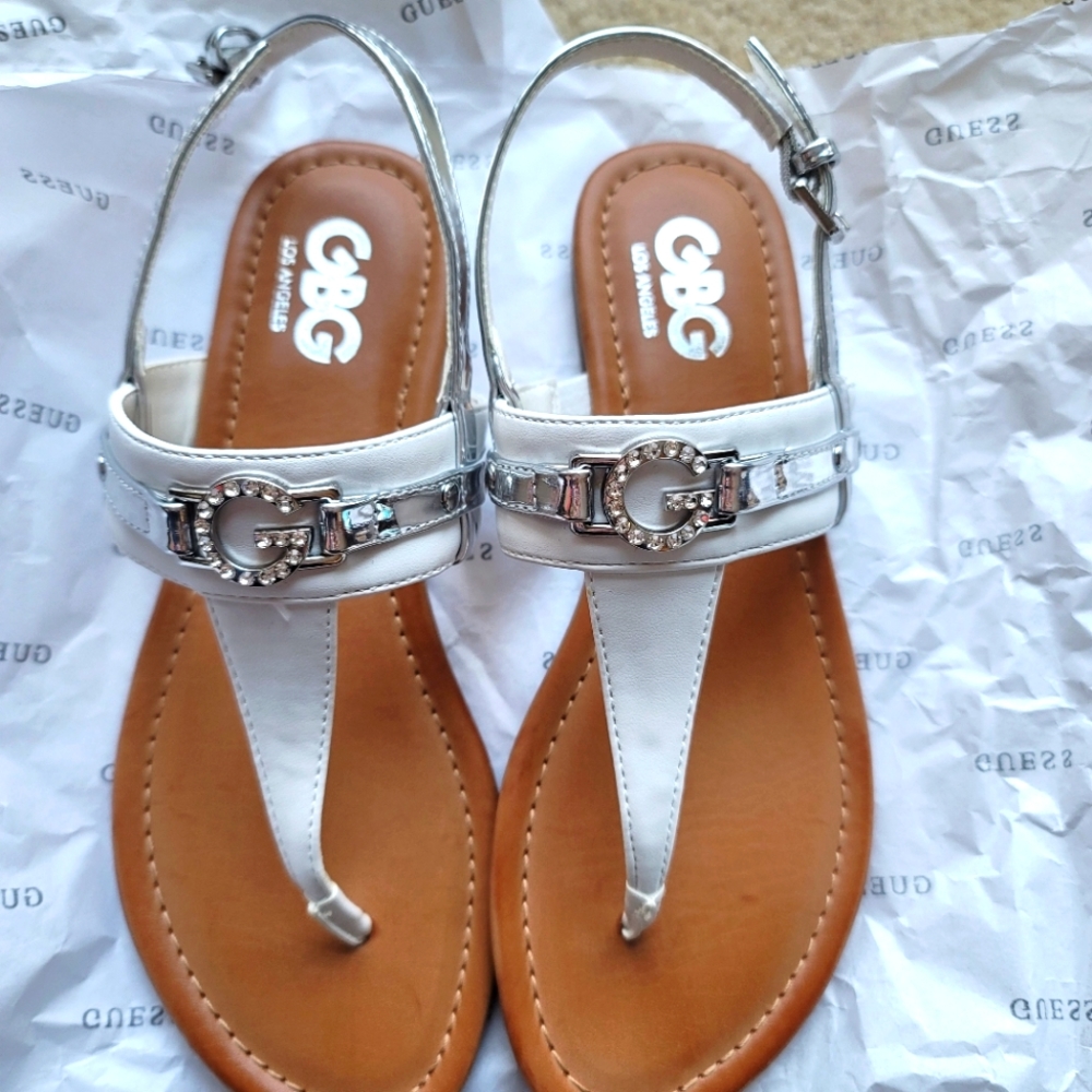 Guess White Sandals